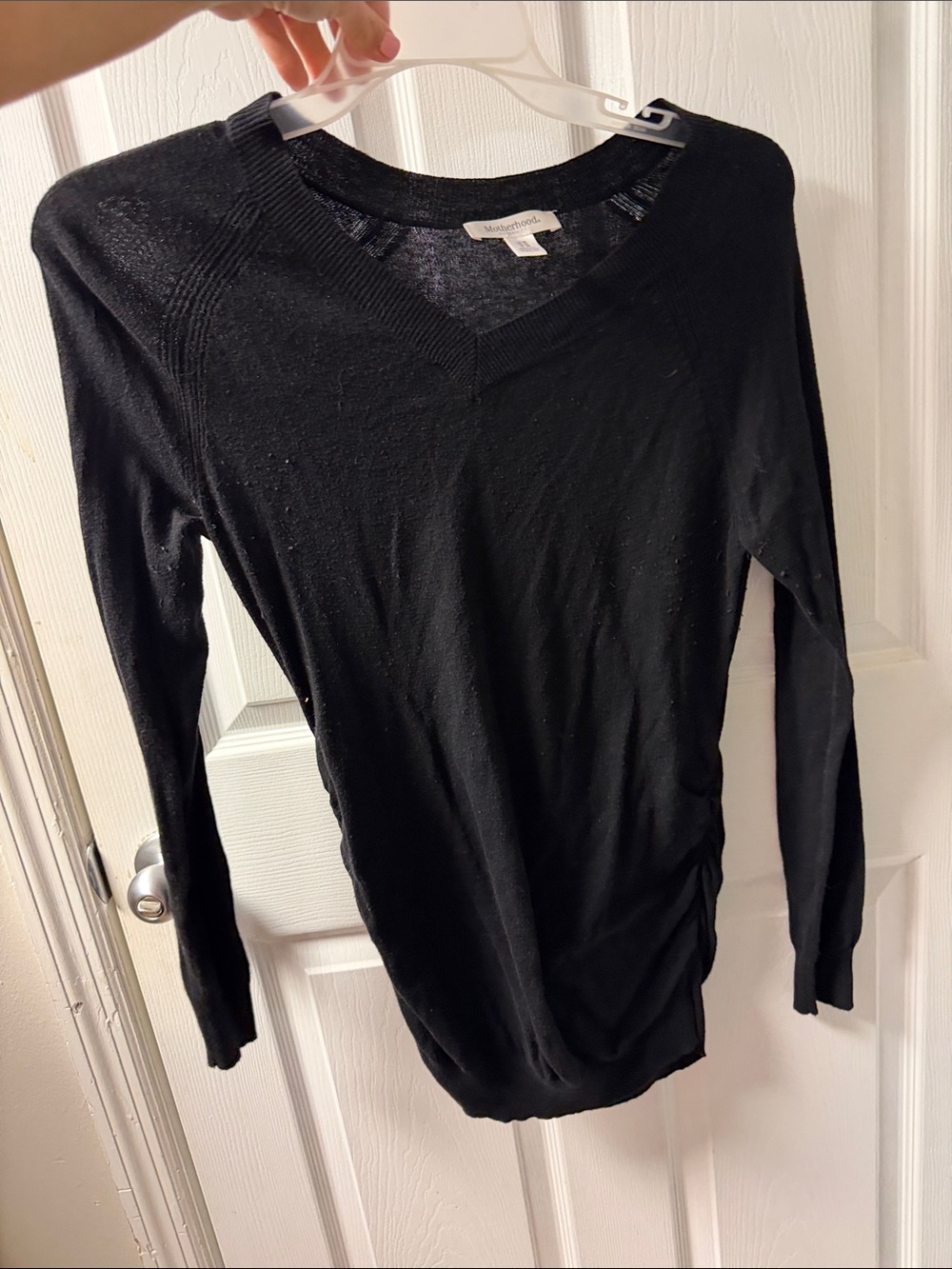 Motherhood maternity Black V-Neck Long Sleeve Women's Top